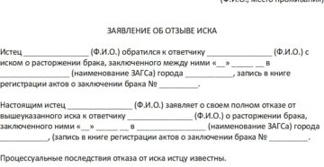 Образец заявления об отмене расторжения брака