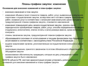 Обоснование внесения изменений в план график 44 фз что написать