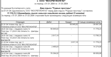 Реестр актов сверок кредиторской задолженности Реестр актов сверок кредиторской задолженности